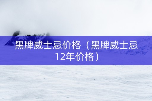 黑牌威士忌价格（黑牌威士忌12年价格）