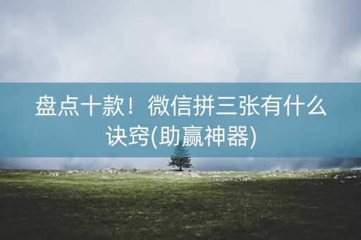盘点十款！微信拼三张有什么诀窍(助赢神器)