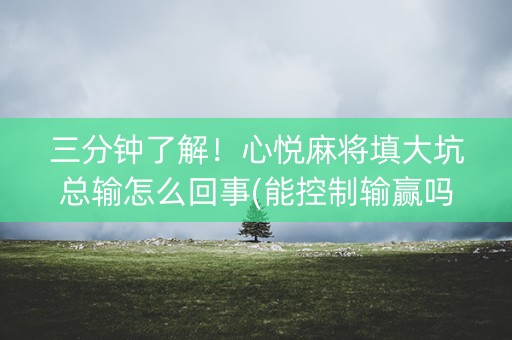 三分钟了解！心悦麻将填大坑总输怎么回事(能控制输赢吗)