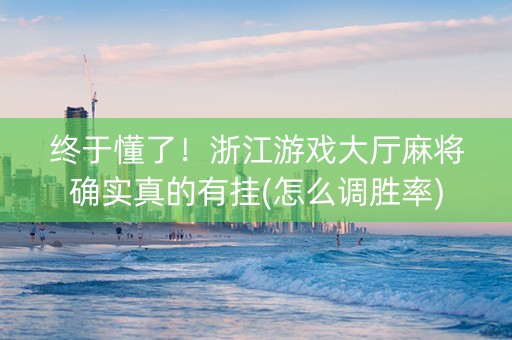 终于懂了！浙江游戏大厅麻将确实真的有挂(怎么调胜率)