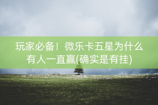 玩家必备！微乐卡五星为什么有人一直赢(确实是有挂)