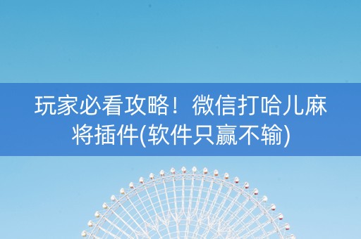 玩家必看攻略！微信打哈儿麻将插件(软件只赢不输)