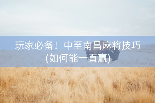 玩家必备！中至南昌麻将技巧(如何能一直赢)