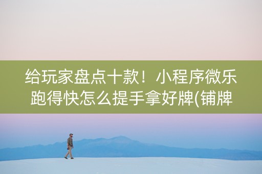 给玩家盘点十款！小程序微乐跑得快怎么提手拿好牌(铺牌器购买)