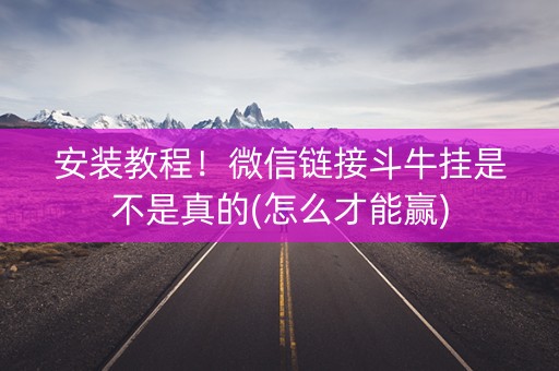 安装教程！微信链接斗牛挂是不是真的(怎么才能赢)