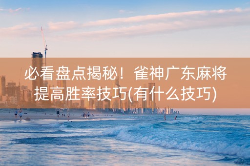必看盘点揭秘！雀神广东麻将提高胜率技巧(有什么技巧)