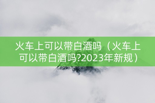 火车上可以带白酒吗（火车上可以带白酒吗?2023年新规）
