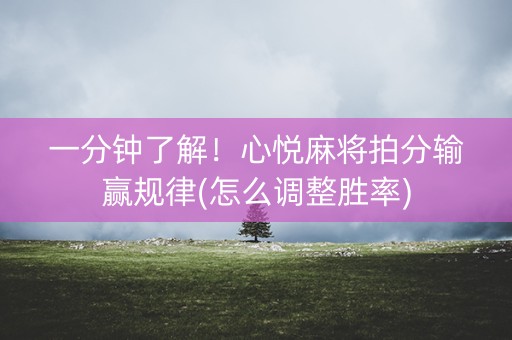 一分钟了解！心悦麻将拍分输赢规律(怎么调整胜率)