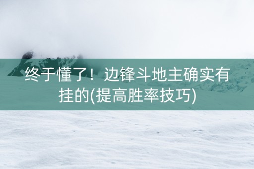 终于懂了！边锋斗地主确实有挂的(提高胜率技巧)