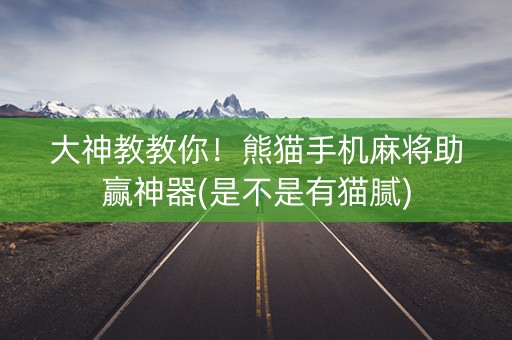 大神教教你！熊猫手机麻将助赢神器(是不是有猫腻)