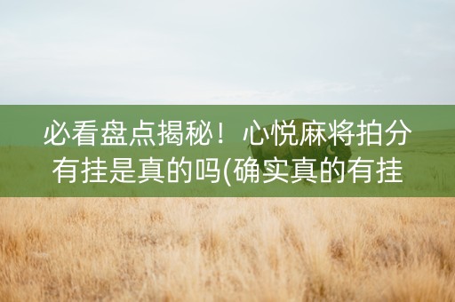 必看盘点揭秘！心悦麻将拍分有挂是真的吗(确实真的有挂)