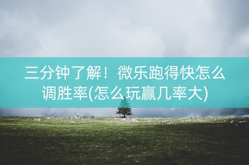 三分钟了解！微乐跑得快怎么调胜率(怎么玩赢几率大)