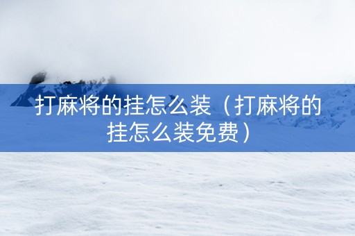 打麻将的挂怎么装（打麻将的挂怎么装免费）