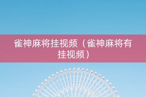 雀神麻将挂视频（雀神麻将有挂视频）
