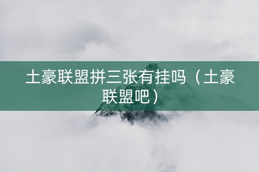 土豪联盟拼三张有挂吗（土豪联盟吧）