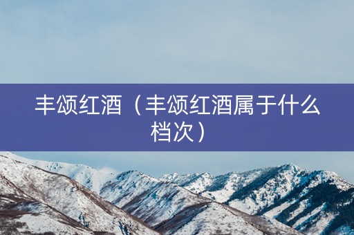 丰颂红酒（丰颂红酒属于什么档次）