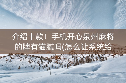 介绍十款！手机开心泉州麻将的牌有猫腻吗(怎么让系统给好牌)