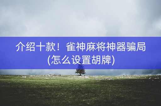 介绍十款！雀神麻将神器骗局(怎么设置胡牌)
