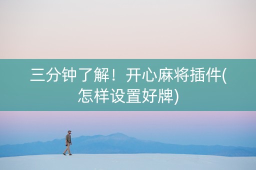 三分钟了解！开心麻将插件(怎样设置好牌)