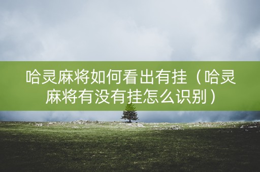 哈灵麻将如何看出有挂（哈灵麻将有没有挂怎么识别）