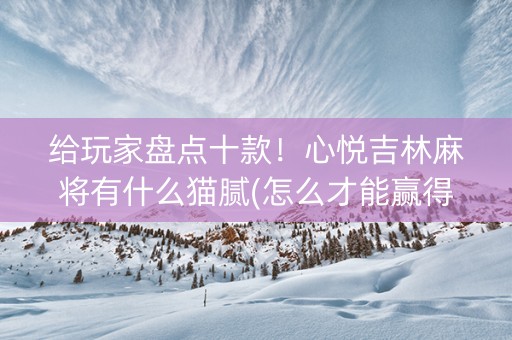给玩家盘点十款！心悦吉林麻将有什么猫腻(怎么才能赢得多)