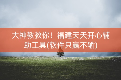 大神教教你！福建天天开心辅助工具(软件只赢不输)