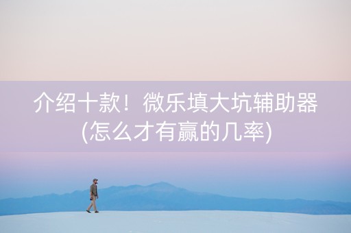 介绍十款！微乐填大坑辅助器(怎么才有赢的几率)