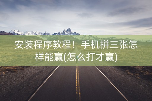 安装程序教程！手机拼三张怎样能赢(怎么打才赢)