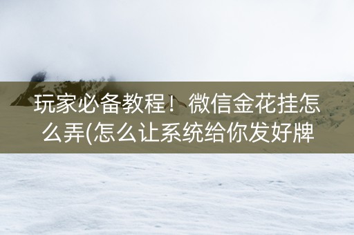 玩家必备教程！微信金花挂怎么弄(怎么让系统给你发好牌)