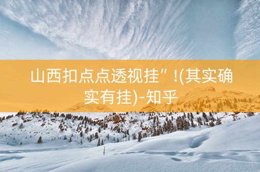 山西扣点点透视挂”!(其实确实有挂)-知乎