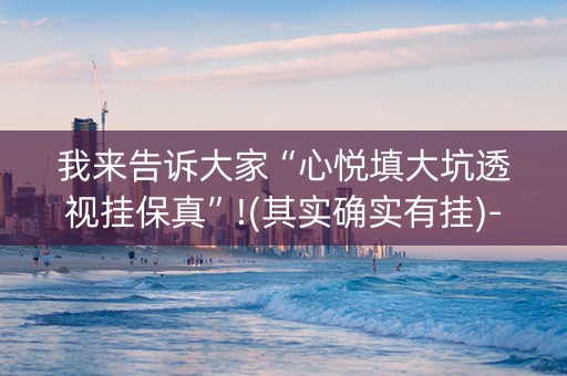 我来告诉大家“心悦填大坑透视挂保真”!(其实确实有挂)-知乎