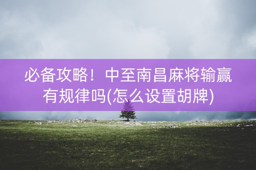 必备攻略！中至南昌麻将输赢有规律吗(怎么设置胡牌)