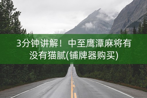 3分钟讲解！中至鹰潭麻将有没有猫腻(铺牌器购买)