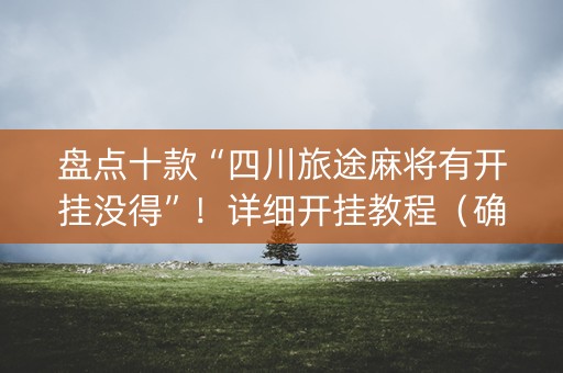 盘点十款“四川旅途麻将有开挂没得”！详细开挂教程（确实真的有挂)-知乎