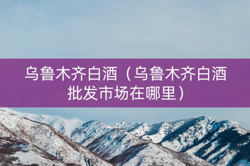 乌鲁木齐白酒（乌鲁木齐白酒批发市场在哪里）