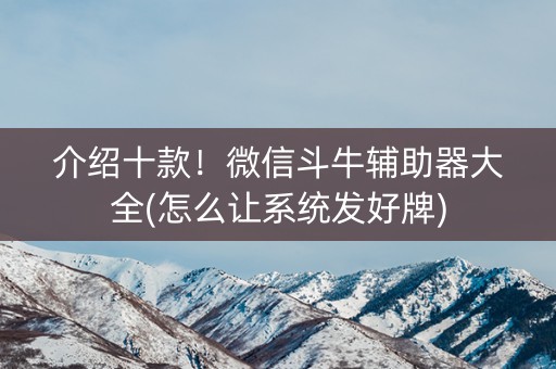 介绍十款！微信斗牛辅助器大全(怎么让系统发好牌)