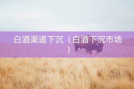 白酒渠道下沉（白酒下沉市场）