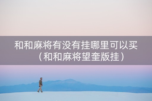 和和麻将有没有挂哪里可以买（和和麻将望奎版挂）