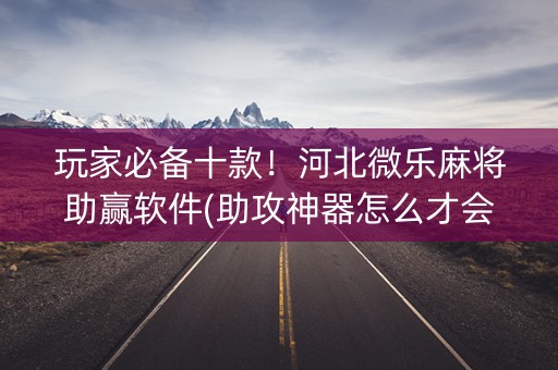 玩家必备十款！河北微乐麻将助赢软件(助攻神器怎么才会赢)