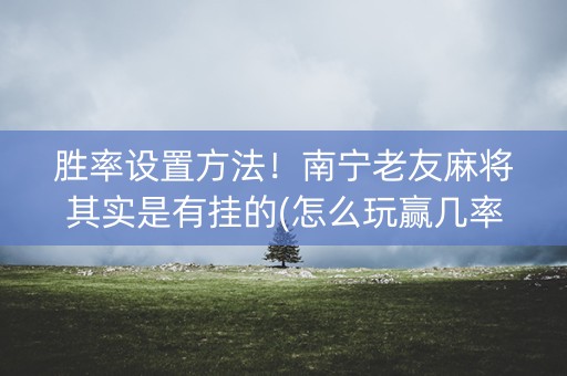 胜率设置方法！南宁老友麻将其实是有挂的(怎么玩赢几率大)