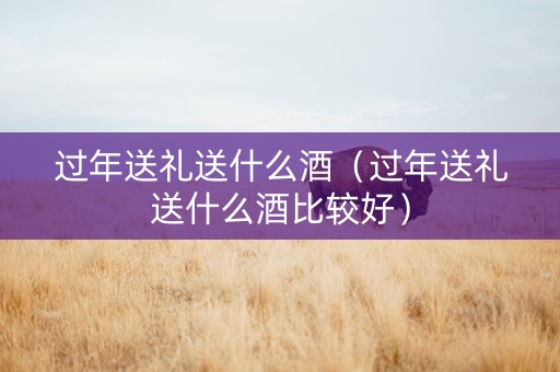 过年送礼送什么酒（过年送礼送什么酒比较好）
