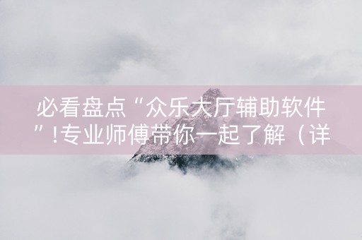 必看盘点“众乐大厅辅助软件”!专业师傅带你一起了解（详细教程）-知乎