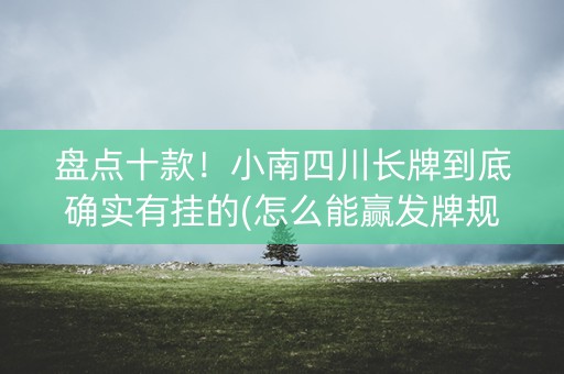 盘点十款！小南四川长牌到底确实有挂的(怎么能赢发牌规律)