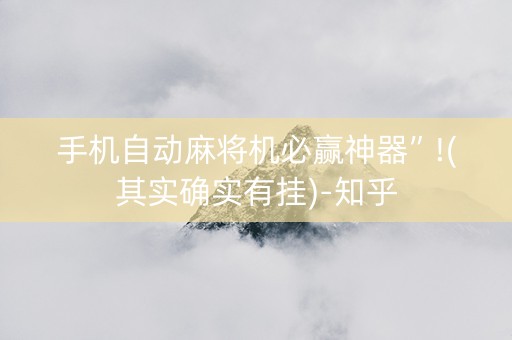 手机自动麻将机必赢神器”!(其实确实有挂)-知乎