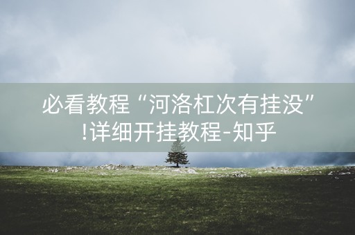 必看教程“河洛杠次有挂没”!详细开挂教程-知乎