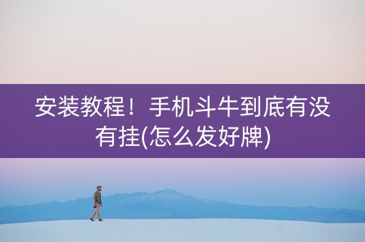 安装教程！手机斗牛到底有没有挂(怎么发好牌)