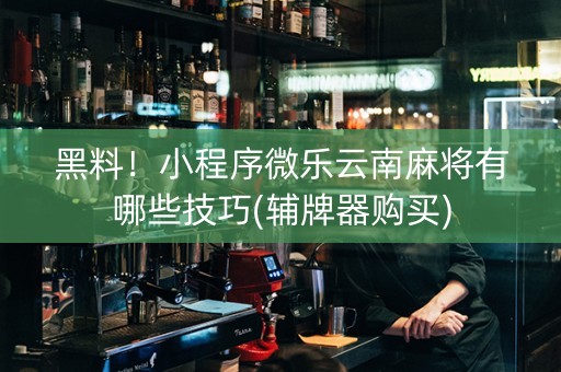 黑料！小程序微乐云南麻将有哪些技巧(辅牌器购买)