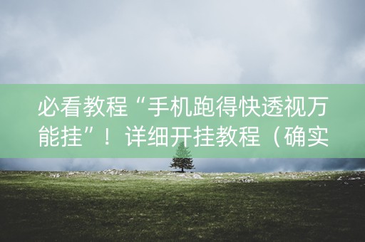 必看教程“手机跑得快透视万能挂”！详细开挂教程（确实真的有挂)-知乎
