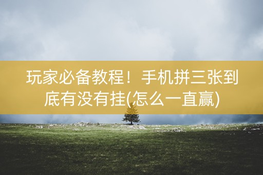 玩家必备教程！手机拼三张到底有没有挂(怎么一直赢)