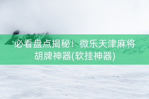 必看盘点揭秘！微乐天津麻将胡牌神器(软挂神器)